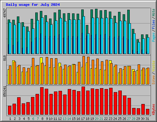 Daily usage for July 2024