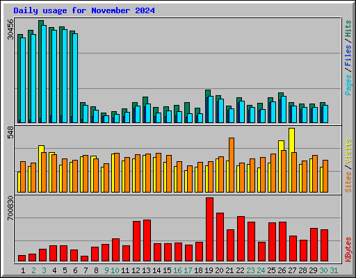 Daily usage for November 2024