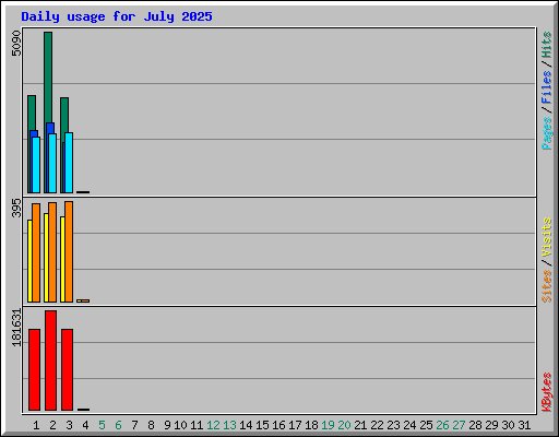 Daily usage for July 2025