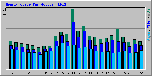 Hourly usage for October 2013