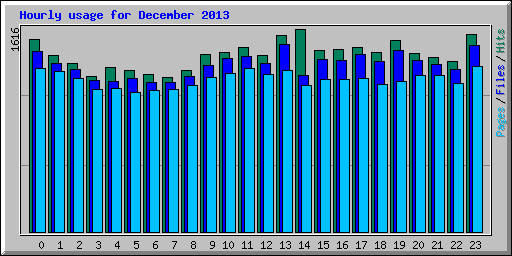 Hourly usage for December 2013