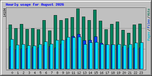 Hourly usage for August 2026